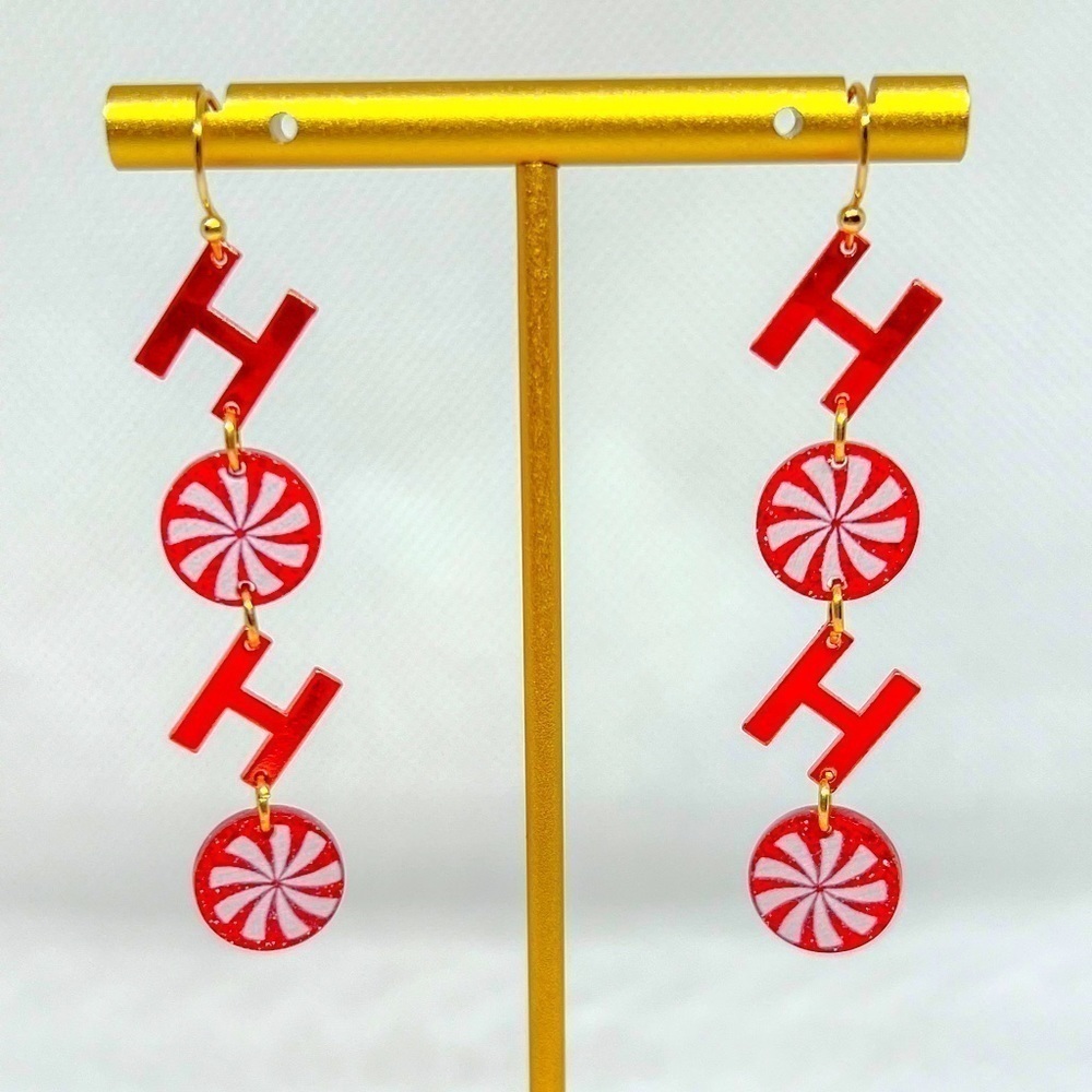 Ho Ho Ho Christmas Dangle Earrings